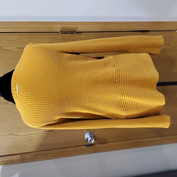 Michael kors pumpkin spice ribbed knit sweater long sleeve asymmetric hem - Picture 4 of 7